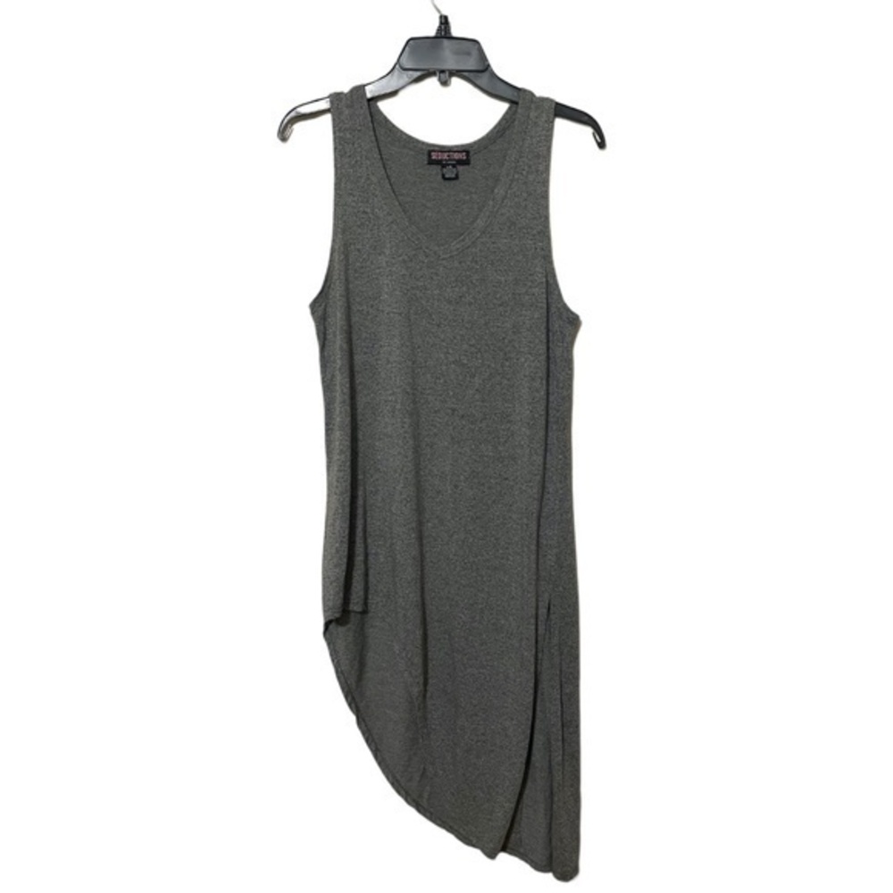 Seductions by Sirens Womens Dress Jersey Knit Grey Asymmetrical Hem Size Large
